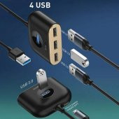 Baseus 1MT 4in1 USB HUB Adaptör USB3.0 TO USB3.0*1+USB2.0*3 Yüksek Hız Veri Tranferi USB Çoğaltıcı - 3