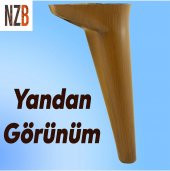 Lüks Mobilya Kanepe Sehpa TV Ünitesi Koltuk Ayağı 24 cm Kahverengi Ahşap Desenli Baza Ayak thumbnail 3