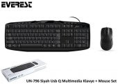 Everest UN-796 Siyah Usb Q Multimedia Klavye + Mouse Set - 1