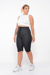 SAUNA SUIT Ekstra Yüksek Bel 3 Kademeli Agraflı Maksimum Terleten Termal Korse Şort - 1