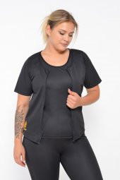 SAUNA SUIT Uniseex Orijinal Termal Sauna Alt Üst Fermuarlı Kısa Kollu Tayt Terleme Eşofman Takımı - 1