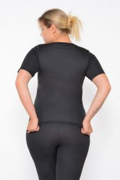 SAUNA SUIT Uniseex Orijinal Termal Sauna Alt Üst Fermuarlı Kısa Kollu Tayt Terleme Eşofman Takımı - 4