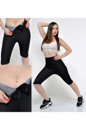 SAUNA SUIT Unisex 100 Orijinal 3 Kademeli Agraflı Termal Şort Ile Günlük Ve Spor Ile Terle Zayıfla Incelyky - 3