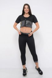 SAUNA SUIT Kadın Zayıflama Incelme Yağ Yakma Termal Terleten Tayt Ve Fermuarlı Takım - 2