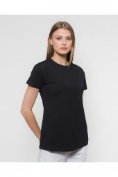 REYNEV 100pamuk Bisiklet Yaka Basic Örme Rahat Kalıp Unisex Oversize Siyah T-shirt - 4