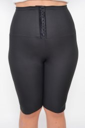 SAUNA SUIT Terleten Zayıflatan Ekstra Yüksek Bel 3 Kademeli Agraflı Termal Şort - 3