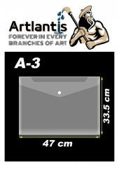 A3 Çıtçıtlı Dosya Şeffaf 5 Adet A-3 Çıtçıtlı Zarf Dosya Transparan 47x33.5 cm Büyük Boy Çıtçıtlı Dosya - 2