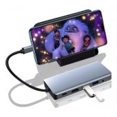 DAYTONA MST-12K 12li Type-C=>HDTV ÇOK FONKSİYONLU ÇEVİRİCİ (HDTV+5*USB+USB C+SD/TF+RJ45+VGA+DC 3,5) - 1