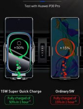 Baseus 15W Ultra Hızlı 2İN1 Torpido Üstü ve Havalandırma Wireless Kablosuz Araç Şarjı Telefon Tutucu - 3