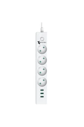 FullTech Termal Akım Korumalı Uzatma Kablosu 4 Lü 3XUsb Li  2 MT 10 Amper FTR-06 - 2