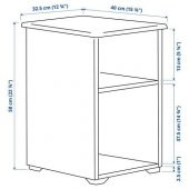 Bölmeli Yan Sehpa MeridyenDukkan Beyaz Renk 40x32 cm Meşe Görünüm-Açık Raf Sistemi - 6