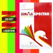 Sınar Spectra A3 Fotokopi Kağıdı 5 Fosforlu Renk 250 Li 75 gr - 1