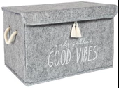 2 Adet Keçe Kapaklı Çok Amaçlı Mini Kutu Gri 35x24x24 cm thumbnail 3