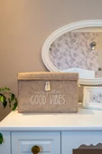 2 Adet Keçe Kapaklı Çok Amaçlı Mini Kutu Bej 35x24x24 cm - 3