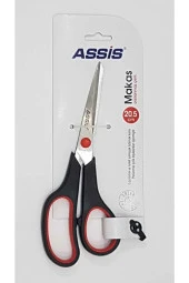 Cassa Ofis Makası Inoxy 20.5 CM Siyah Kırmızı Paslanmaz Çelik Büro Makası - 1