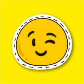SitickerHub Göz Kırpan Emoji Laptop ve Telefon Sticker - Çıkartma max.8cm - 1
