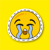 SitickerHub Çok Ağlayan Emoji Laptop ve Telefon Sticker - Çıkartma max.8cm - 1