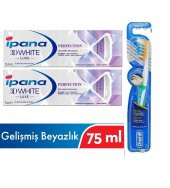 İpana 3D Whıte luxe Perfection Gelişmiş Beyazlık Diş Macunu 75ml  Oral-b Fırçası Pro-flex 2 + 1 Adet - 1