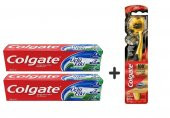 Colgate Üçlü Etki Diş Macunu 2lİ Paket 100 Ml + 1 Adet 360 Gold Siyah Diş Fırçası - 1