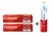 Colgate Visible White Maksimum Beyazlık Diş Macunu 75 ml 2 Adet + 1 Adet Diş Fırçası Slim Soft - 1