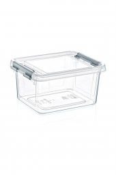 Plastik Kapaklı Şeffaf Kilitli Saklama Kabı 3,5 Lt - 1