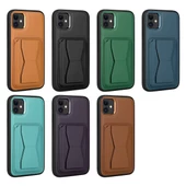 Vendas iPhone 11 Uyumlu ( iPhone 11 ) Kartlıklı Standlı Silikon Kenarlı Metal Kamera çerçeveli Pu Deri Kılıf - 9
