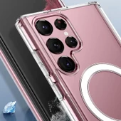 Vendas Samsung Galaxy S23 Ultra Uyumlu Magsafe Şarj Özellikli Shock Proof Şeffaf Silikon Kılıf - 3