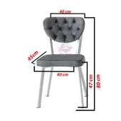 Silva Açılır Masa Kristal +4 Adet Simge Metal Sandalye Takım - 7