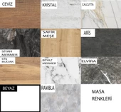 Silva Açılır Masa Kristal +4 Adet Simge Metal Sandalye Takım - 2