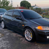 Renault Megane 2 2003-2008 Uyumlu Mugen Cam Rüzgarlığı Seti Piano Black 4lü İthal - 2