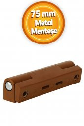 3 Adet Pvc Pimapen Pencere Menteşesi Metal 75 Mm Açık Kahverengi - 1