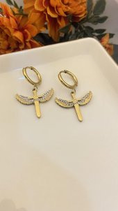 Aksesuar Çarşısı Mikail Melek Gold Küpe thumbnail 2