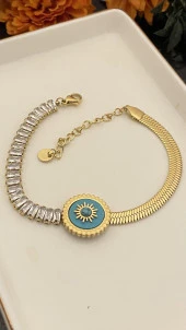 Aksesuar Çarşısı 316L Çelik İtalyan Zincir Yarı Suyolu Bileklik thumbnail 1