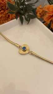 Aksesuar Çarşısı 316L ÇelikBurgu Zİncir Kalp Bİleklik Gold thumbnail 3