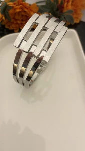 Aksesuar Çarşısı 316L Çelik Kaburga Bileklik Sİlver thumbnail 1