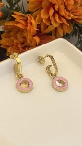 Aksesuar Çarşısı Pembe Silindir Küpe thumbnail 1