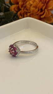 Aksesuar Çarşısı Pembe Çicek Tasarımlı Yüzük - 1