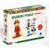Eğitici Bebek Puzzle 3 Parçalı 10 Adet Meslekleri Öğreten Yapboz - 1