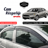 Ford Focus 3 - 3.5 Sedan 2011-2017 Uyumlu Mugen Cam Rüzgarlığı Seti Piano Black 4lü İthal - 1