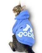 Bebek Mavisi Adidog Kapşonlu Kedi Sweatshirt Kedi Kazağı - 1