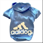 Bebek Mavisi Adidog Kapşonlu Kedi Sweatshirt Kedi Kazağı - 5