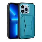 Apple iPhone 13 Pro Kılıf Kartlıklı Standlı Suni Deri Memo Kılıf - 10