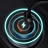 Baseus Led Işıklı Ultra Hızlı Dual PD U+C 40W Araç Şarjı Araç Çakmaklık Şarjı Typc-e+Usb Girişli - 10