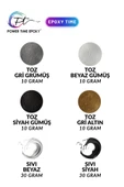 POWER TIME EPOXY 6lı Epoksi Pigment Boya Seti Dark/ Epoksi Için/ 4 Adet Toz Sedefli - 2 Adet Sıvı Opak-transparan - 2