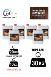 POWER TIME EPOXY 30 Kg Wood Epoxy Smart/ Sehpa, Masa, Aksesuar Için Şeffaf Epoksi Reçine Ince Döküm - 8