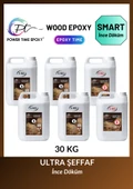 POWER TIME EPOXY 30 Kg Wood Epoxy Smart/ Sehpa, Masa, Aksesuar Için Şeffaf Epoksi Reçine Ince Döküm thumbnail 1