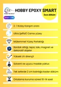 POWER TIME EPOXY Hobby Epoxy Smart/ Şeffaf Epoksi Reçine Ince Döküm (1500 Gram)+ 2 Adet Sıvı Pigment (siyah Beyaz) thumbnail 2