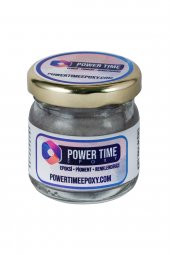 POWER TIME EPOXY Sedefli Metalik Toz Pigment Boya / Gri Gümüş / Epoksi Için - 1