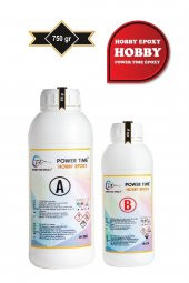 POWER TIME EPOXY 750 gram Hobby Epoxy/ Ultra Şeffaf ve Parlak Epoksi Reçine Ince Döküm - 1