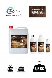 POWER TIME EPOXY 7.5 Kg Wood Epoxy Smart/ Sehpa, Masa, Aksesuar Için Şeffaf Epoksi Reçine Ince Döküm - 1
